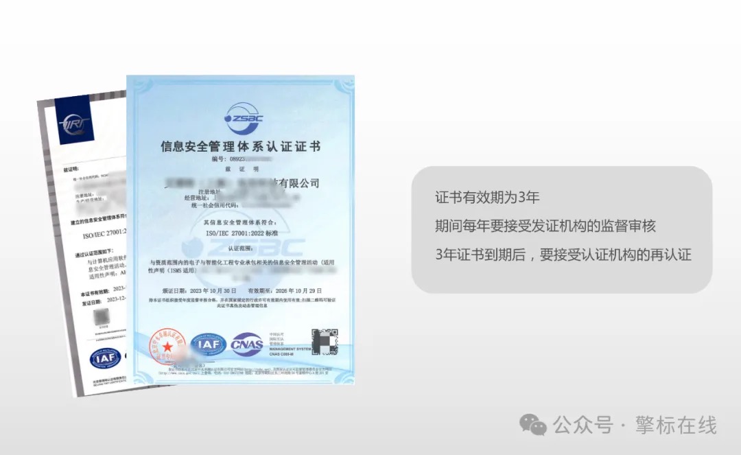 ISO27001证书